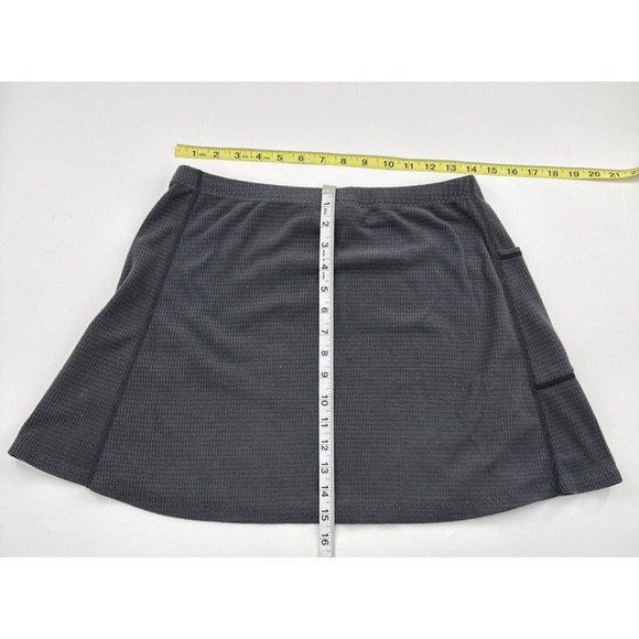 Melanzana Micro Grid Skirt Womens Medium Gray Pocket Made In USA - Picture 5 of 5